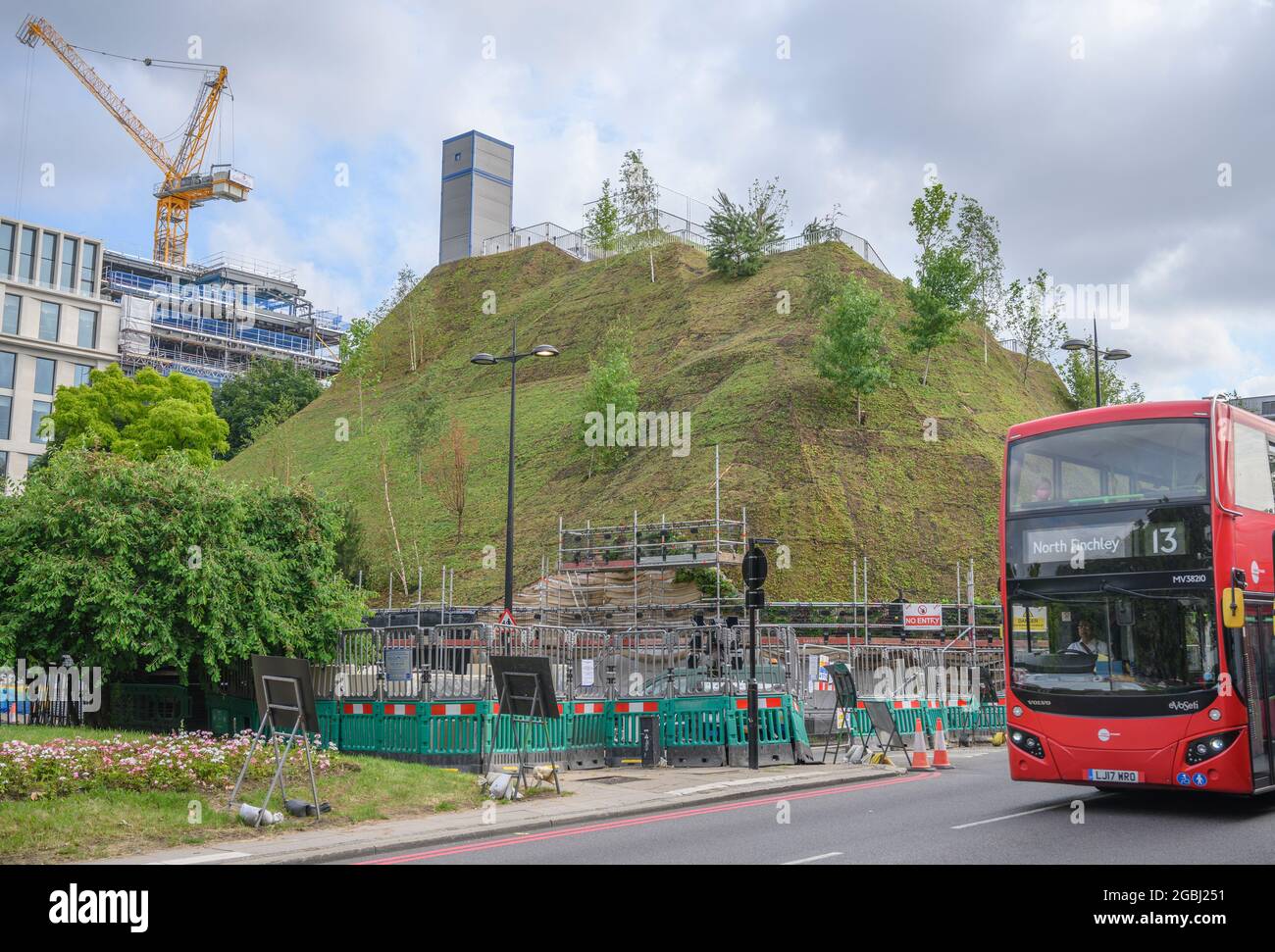 Park Lane, London, UK. 4 August 2021. A bus passes the Marble Arch