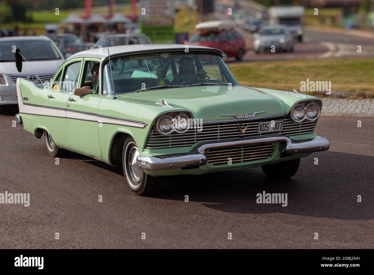 Rattvik, Sweden - July 27.2013: Classic Car Week Rttvik - Plymouth Fury 1958 Stock Photo
