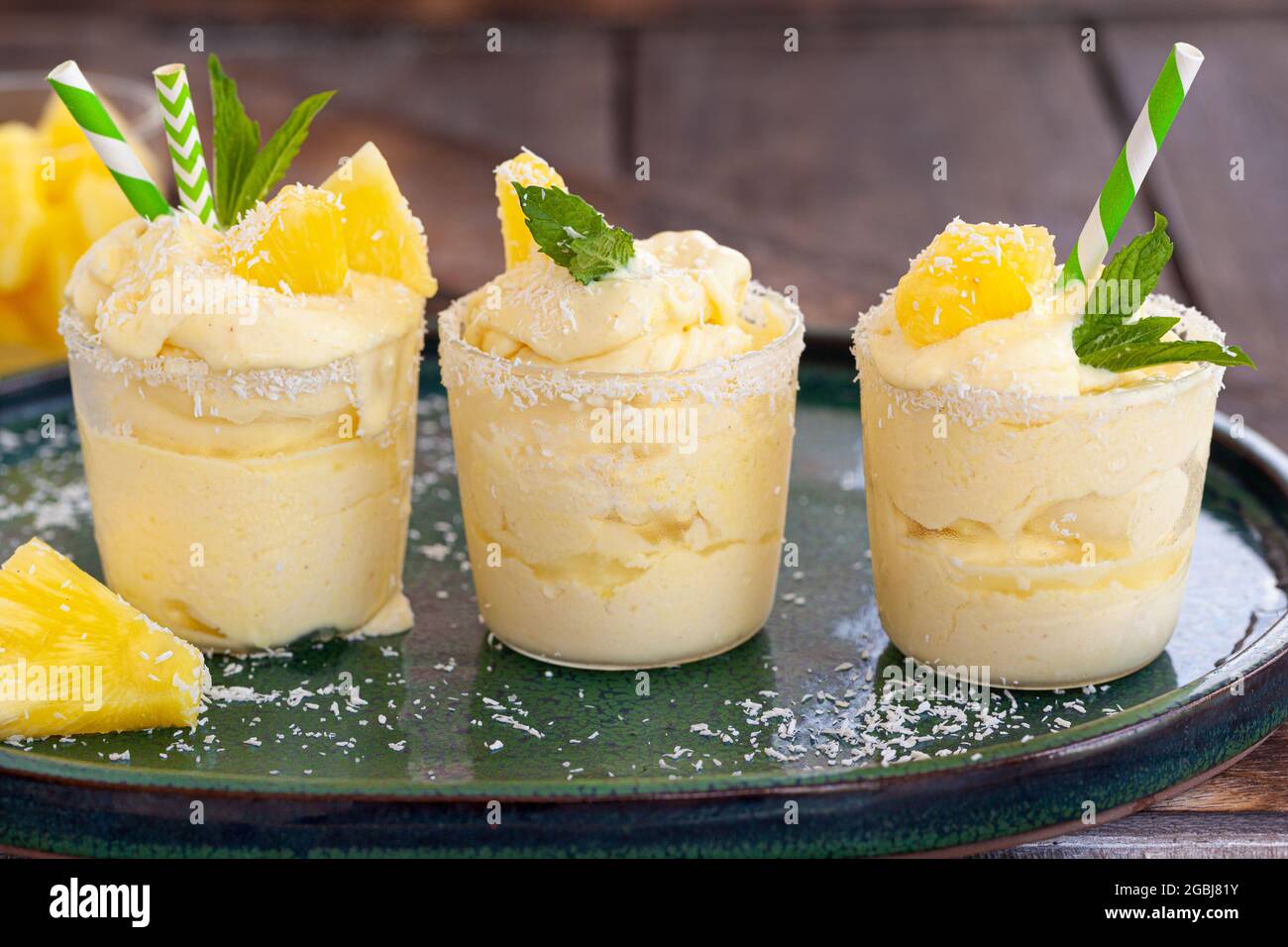 Pineapple Soft Serve Ice Cream Stock Photo Alamy