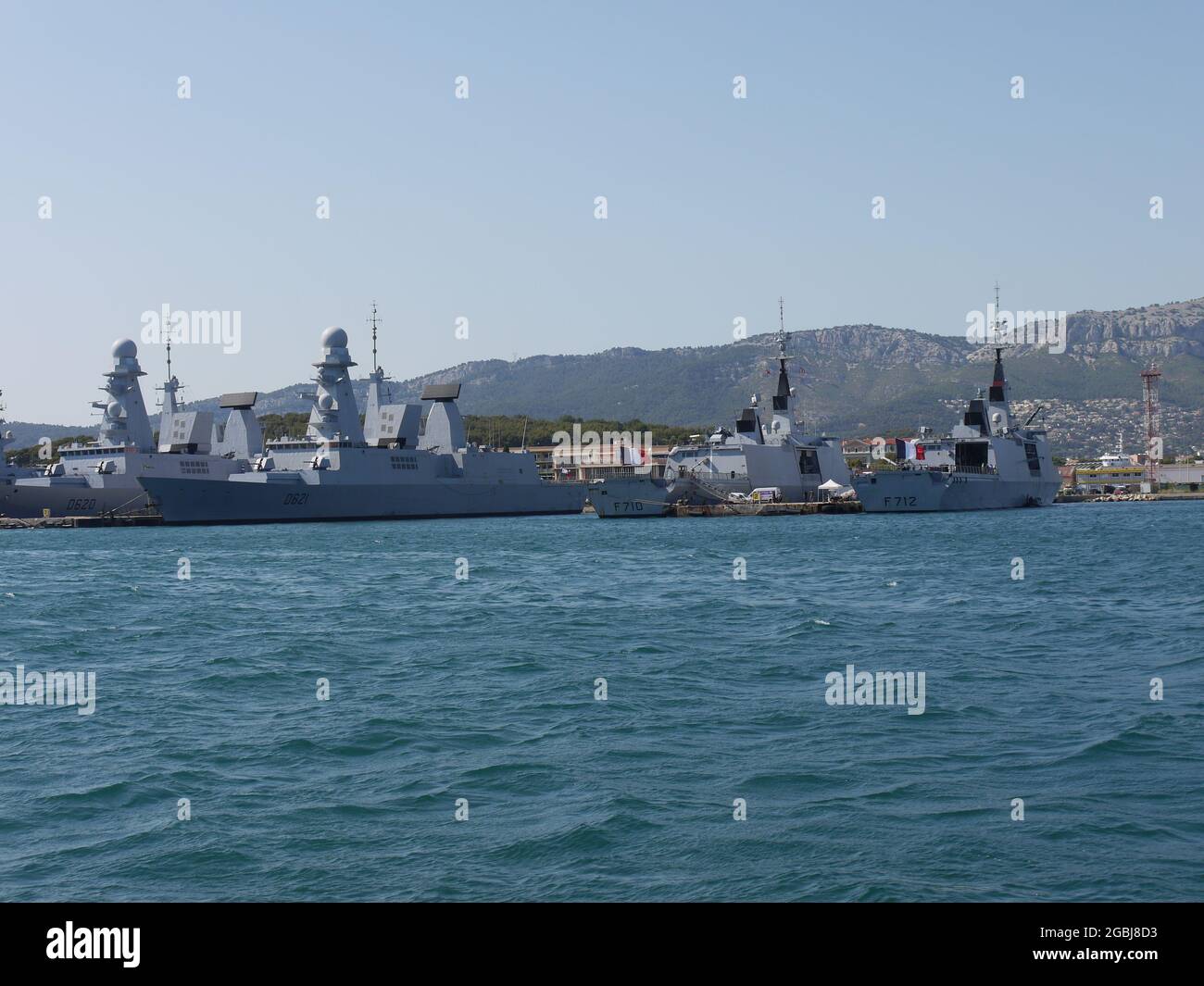 French military naval forces in the port of Toulon, south of France Stock Photo