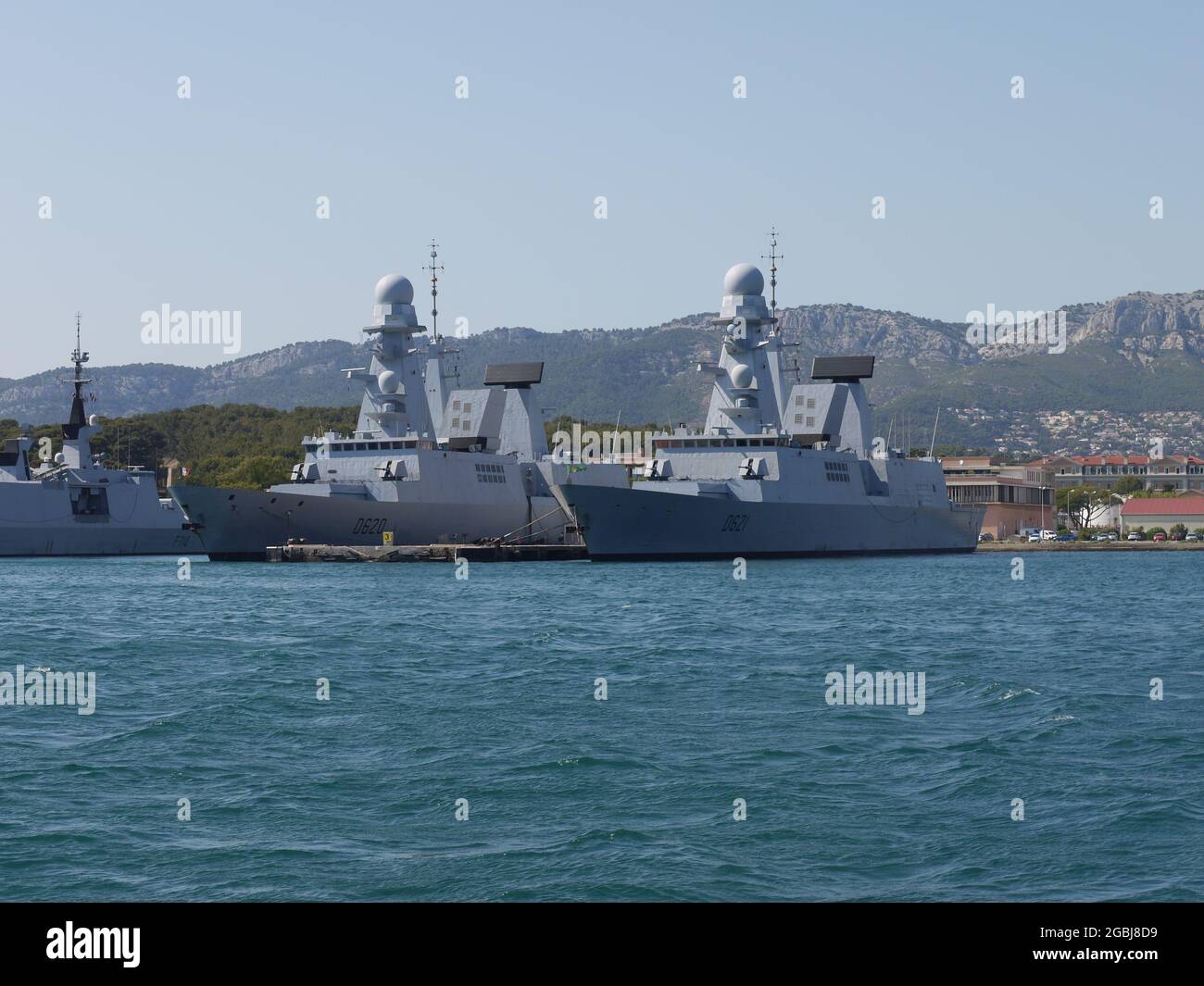 French military naval forces in the port of Toulon, south of France Stock Photo