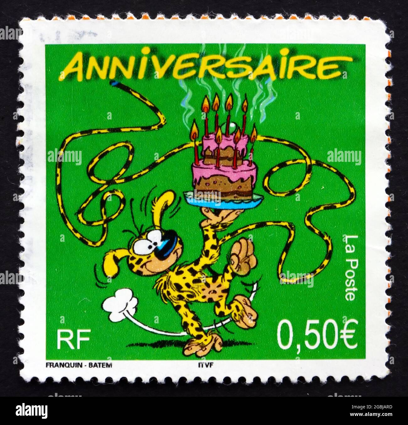 FRANCE - CIRCA 2003: a stamp printed in the France shows Happy Birthday ...