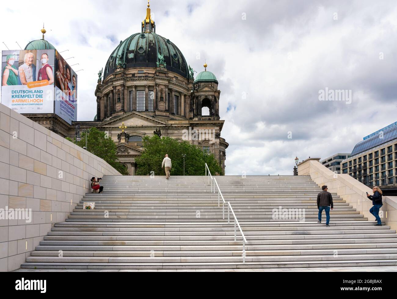 Wide Stairs On The Waterfront At The New Humboldt Forum In Berlin Stock