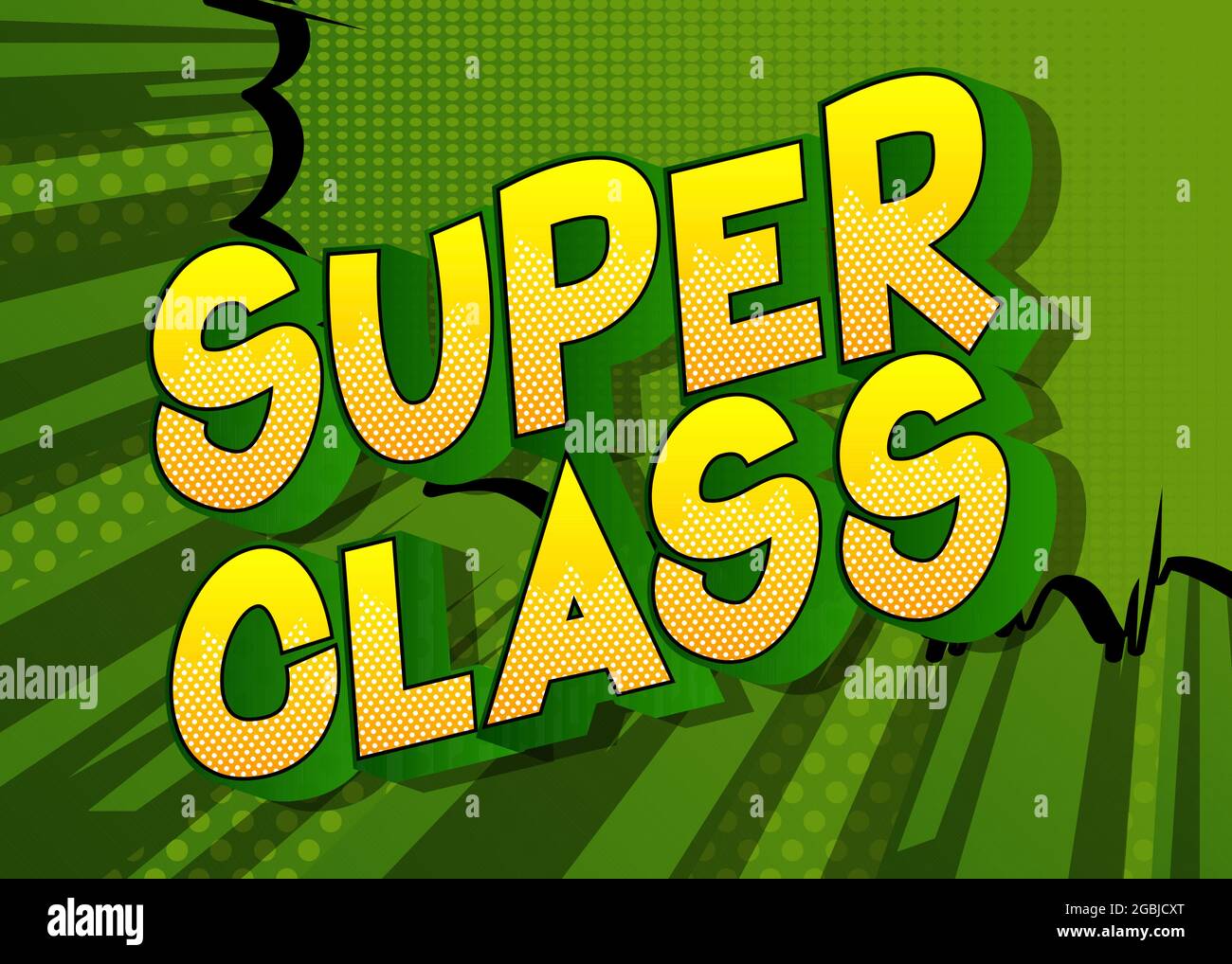 Super Class. Educational poster, invitation. Comic book word text on