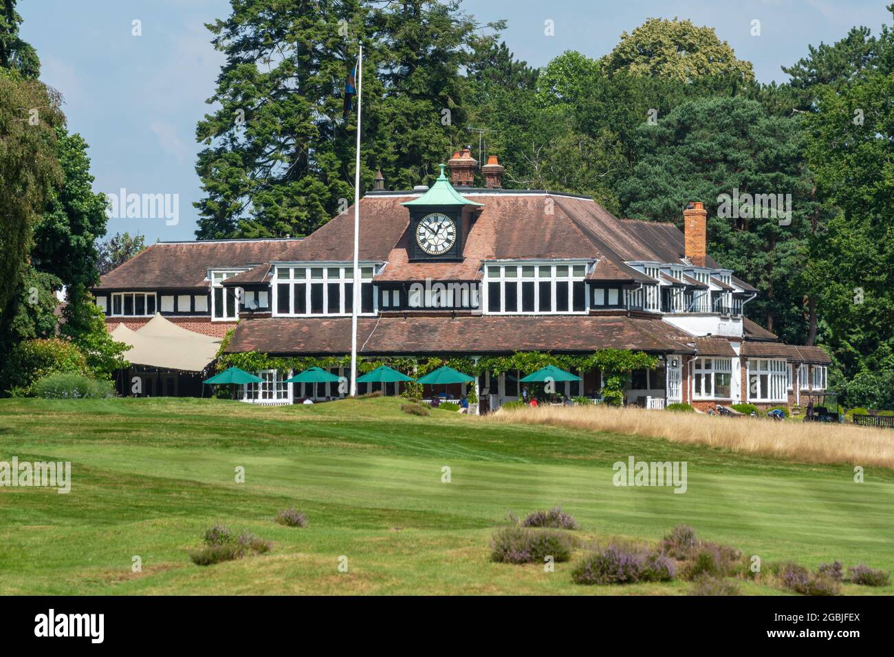 Sunningdale Golf Club and Clubhouse in Berkshire, England, UK, during