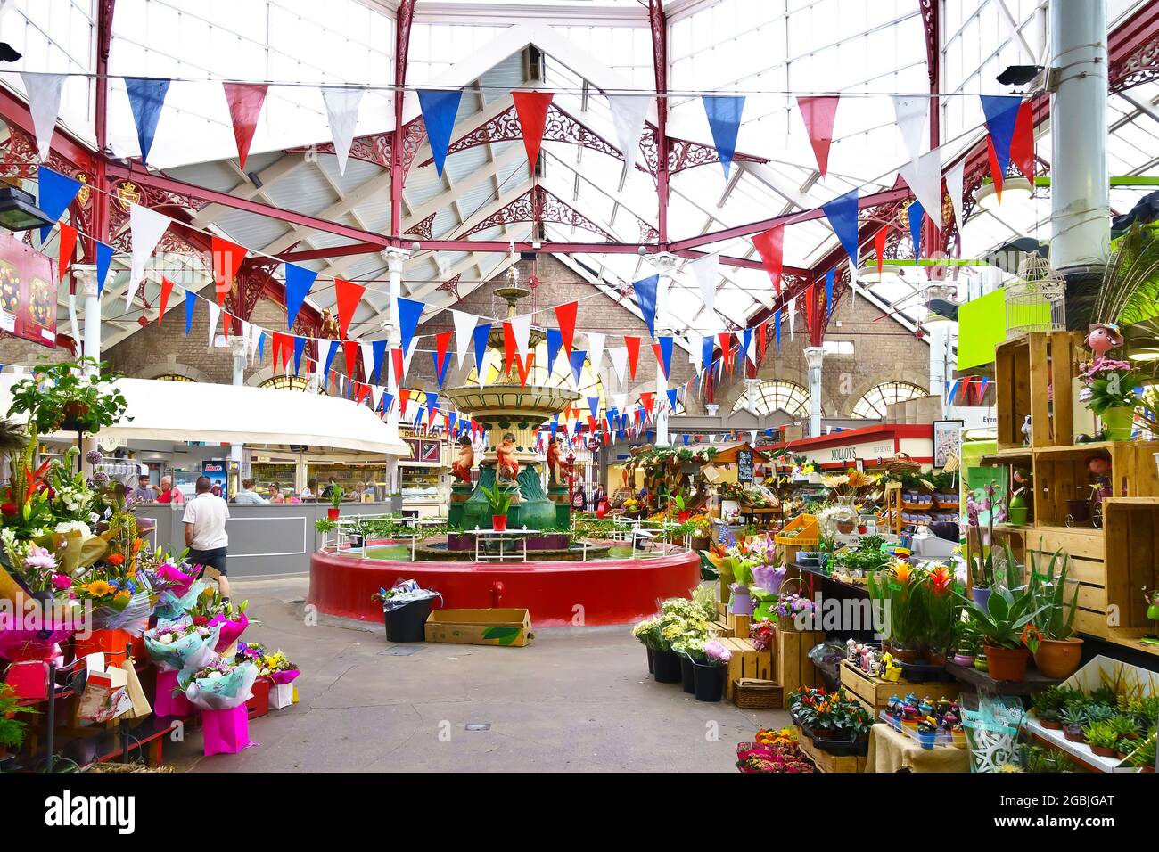 St. Helier, Jersey, Channel Island July 6, 2016 colourful bunting