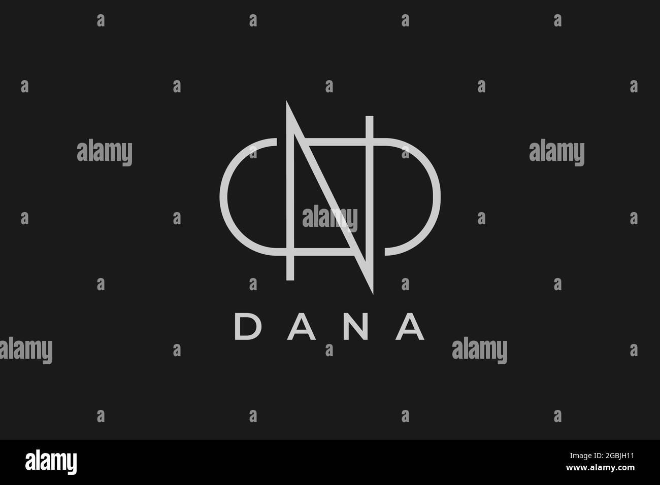 logo name Dana, usable logo design for private logo, business name card web icon, social media icon Stock Vector