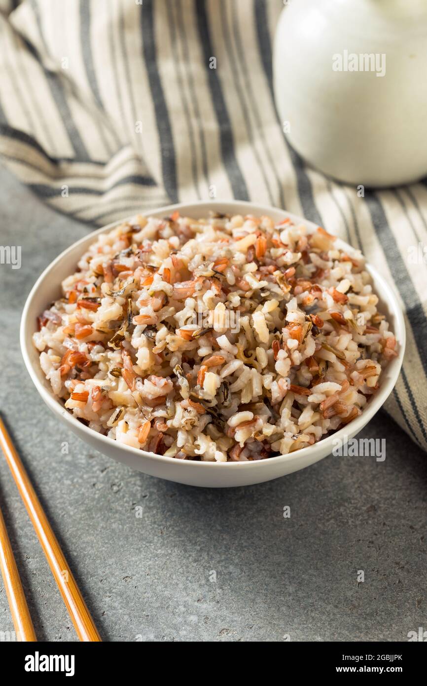 Healthy Homemade Cooked Wild Rice Ready to Eat Stock Photo - Alamy