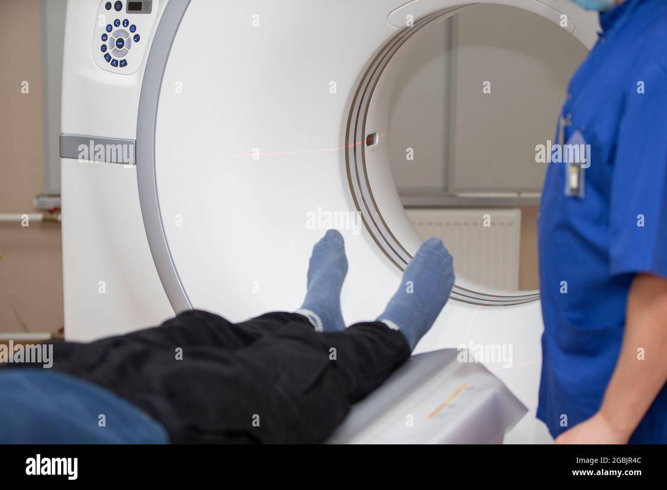 Hospital patients are doing magnetic resonance therapy Stock Photo - Alamy
