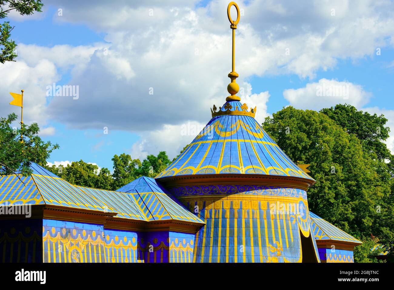 Famous Copper Tent at the Haga Park, in Solna municipality outside Stockhom, Sweden. Stock Photo