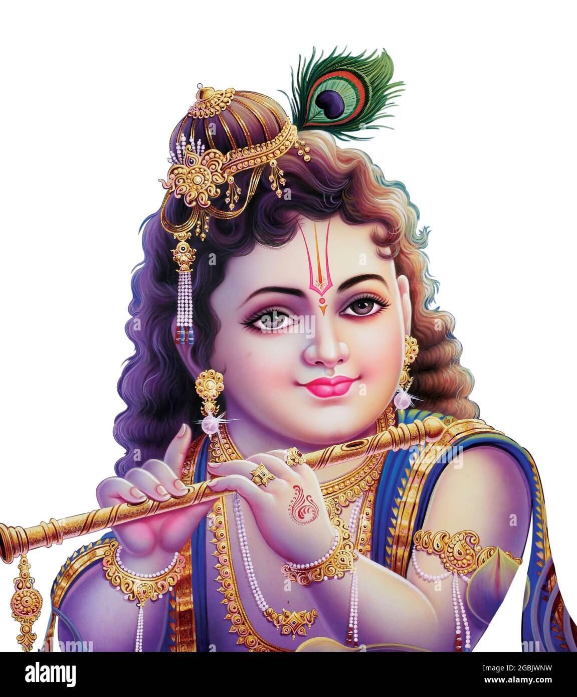 Indian god lord krishna with his flute making magical tunes hi res