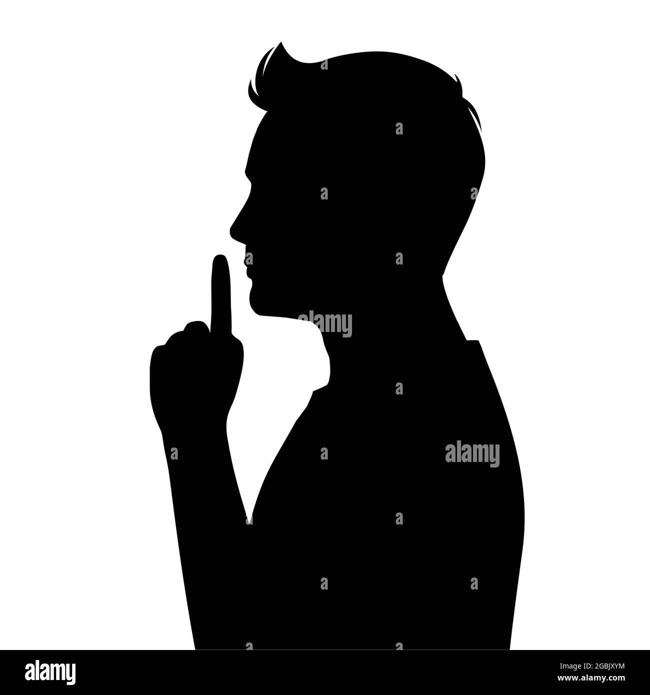 Businessman gesture Shh silence, vector illustration, Quite Gesture Stock Vector