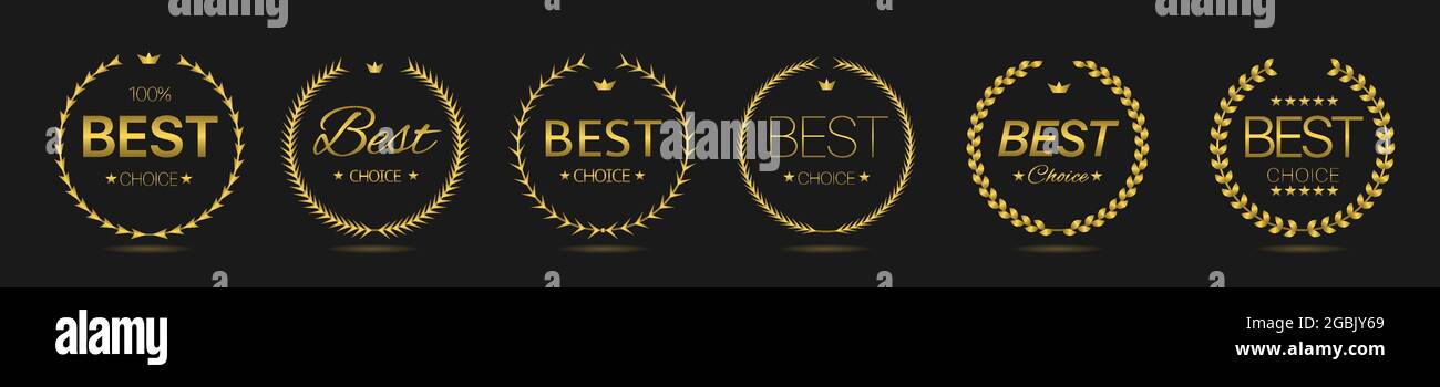 Best choice Golden laurel wreath label set Stock Vector Image & Art - Alamy