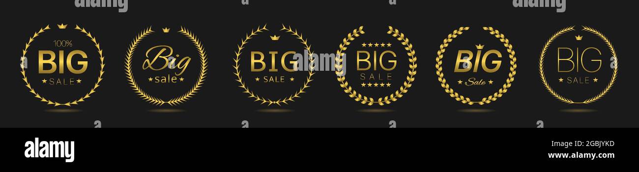 Big sale Golden laurel wreath label set Stock Vector Image & Art - Alamy