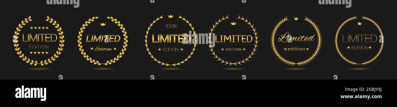 Limited edition Golden laurel wreath label set Stock Vector Image & Art ...