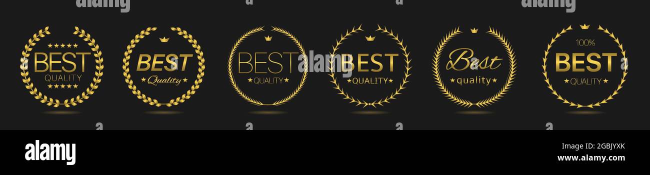 Best quality Golden laurel wreath label set Stock Vector Image & Art ...
