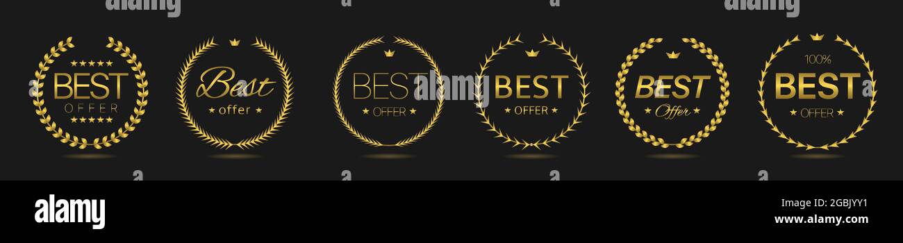 Best offer Golden laurel wreath label set Stock Vector Image & Art - Alamy