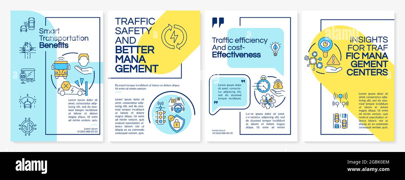 Smart transportation advantages brochure template Stock Vector