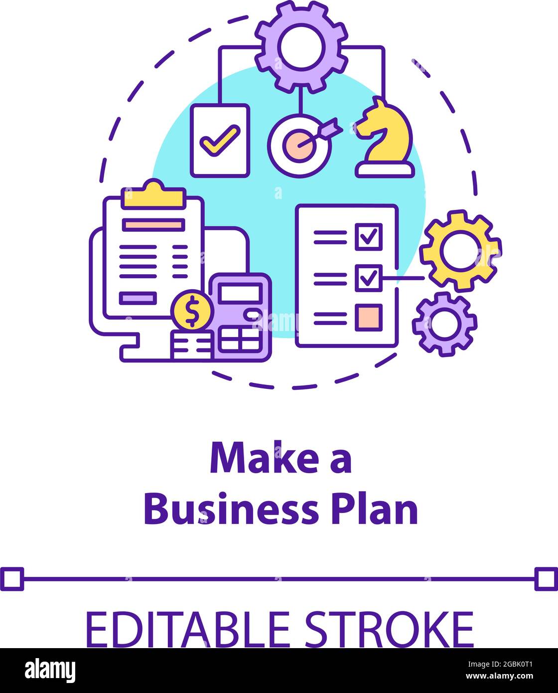 Make business plan concept icon Stock Vector Image & Art - Alamy
