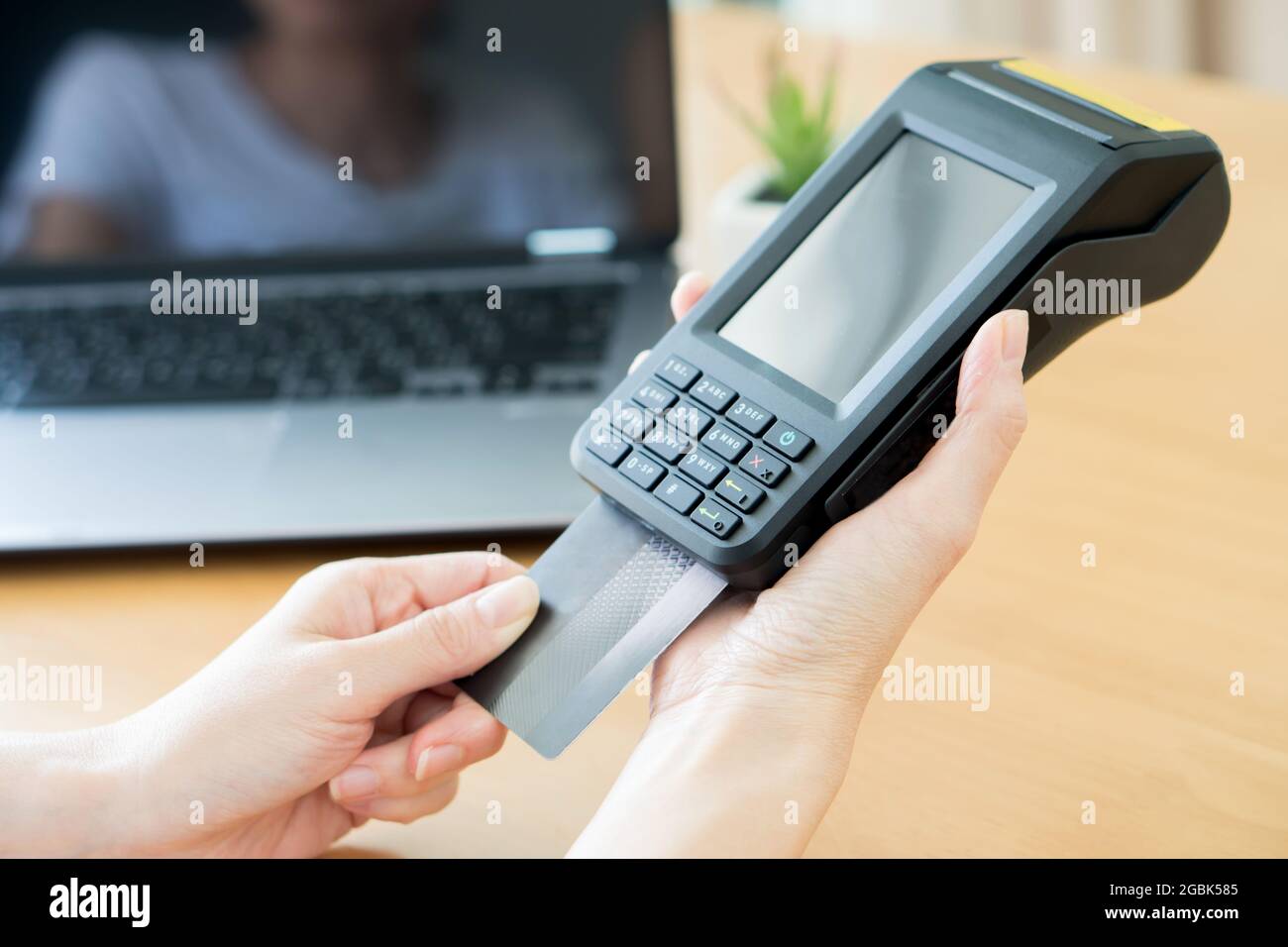 Contactless credit card payment Stock Photo