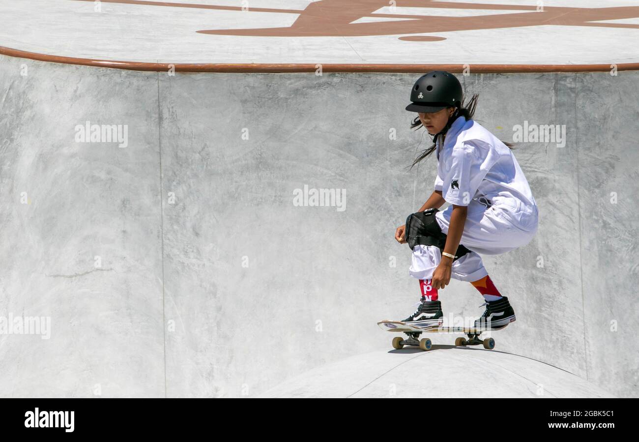 August 4, 2021, Tokyo, Kanto, Japan Japan skateboarder, KOKONA HIRAKI