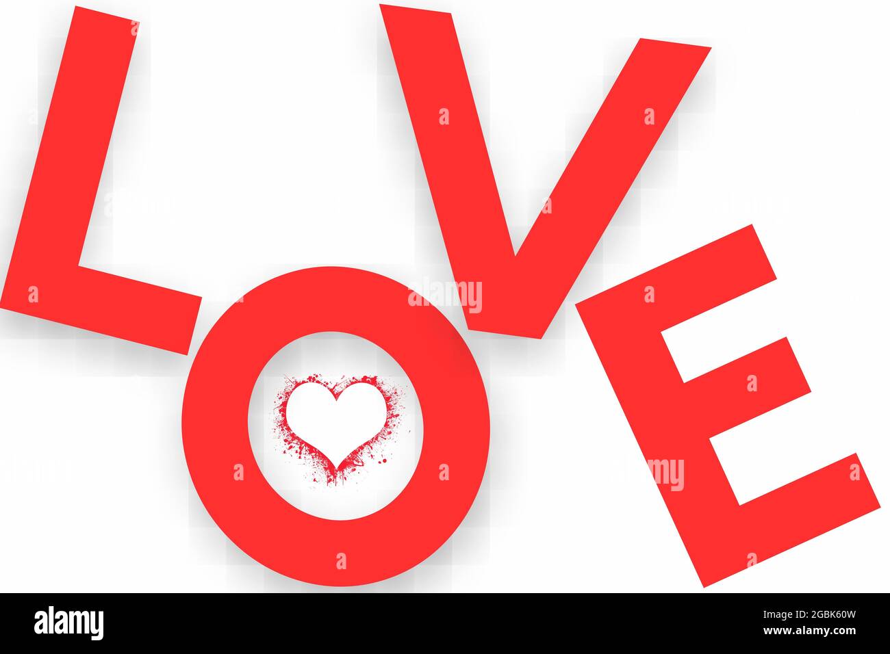 The text love is in 3d letters on a white Stock Photo - Alamy