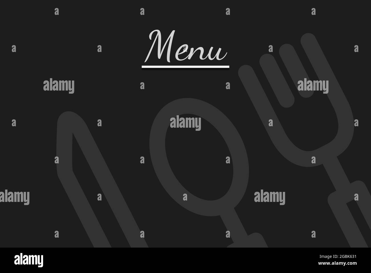 Restaurant menu cover design with knife, spoon and fork Stock Photo Alamy