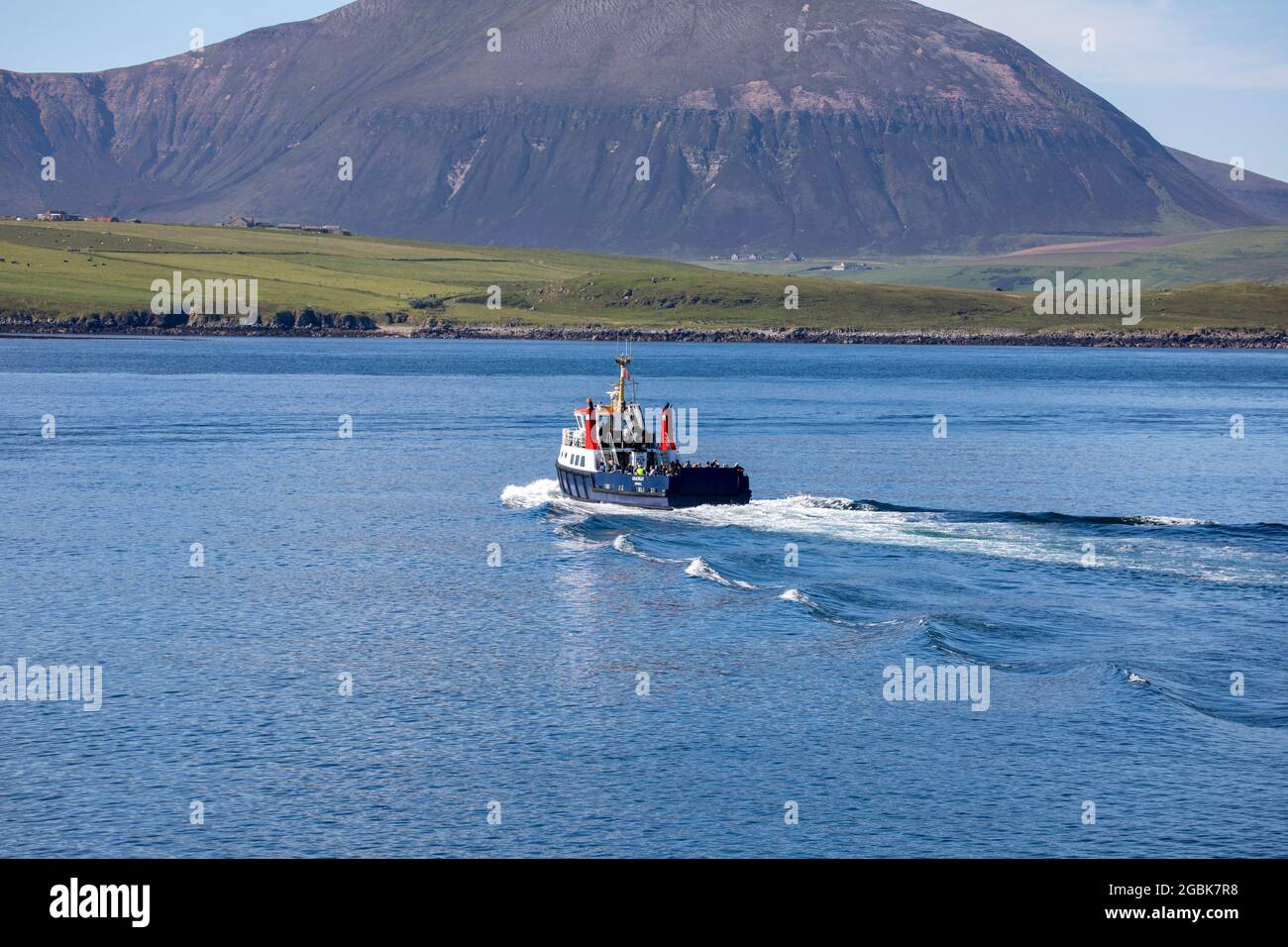 The Ferry from Stromness to Graemsay and Linksness, island of Hoy Stock Photo