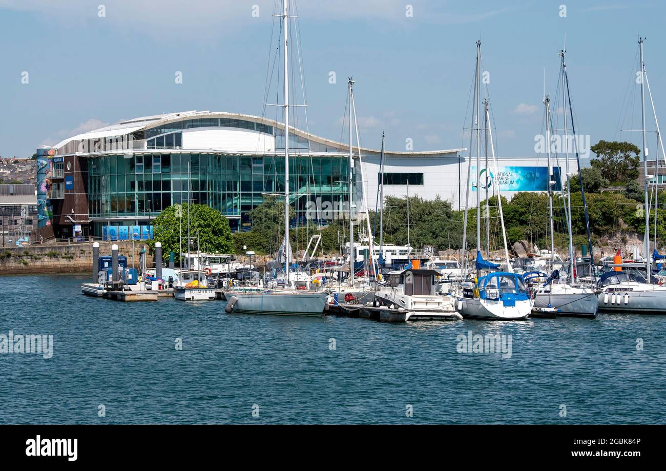 Plymouth, Devon, England, UK. 2021. Exterior view of National Marine Aquarium in the Barbican area of Plymouth, UK. Stock Photo