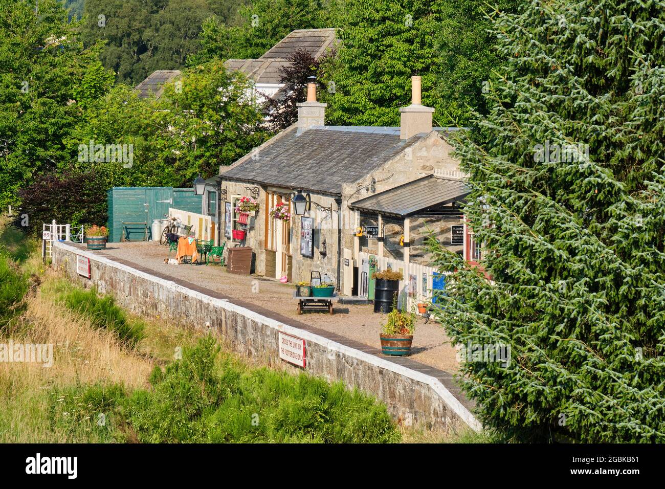 The old station at Cromdale, near Grantown-on-Spey, Speyside, Scotland Stock Photo