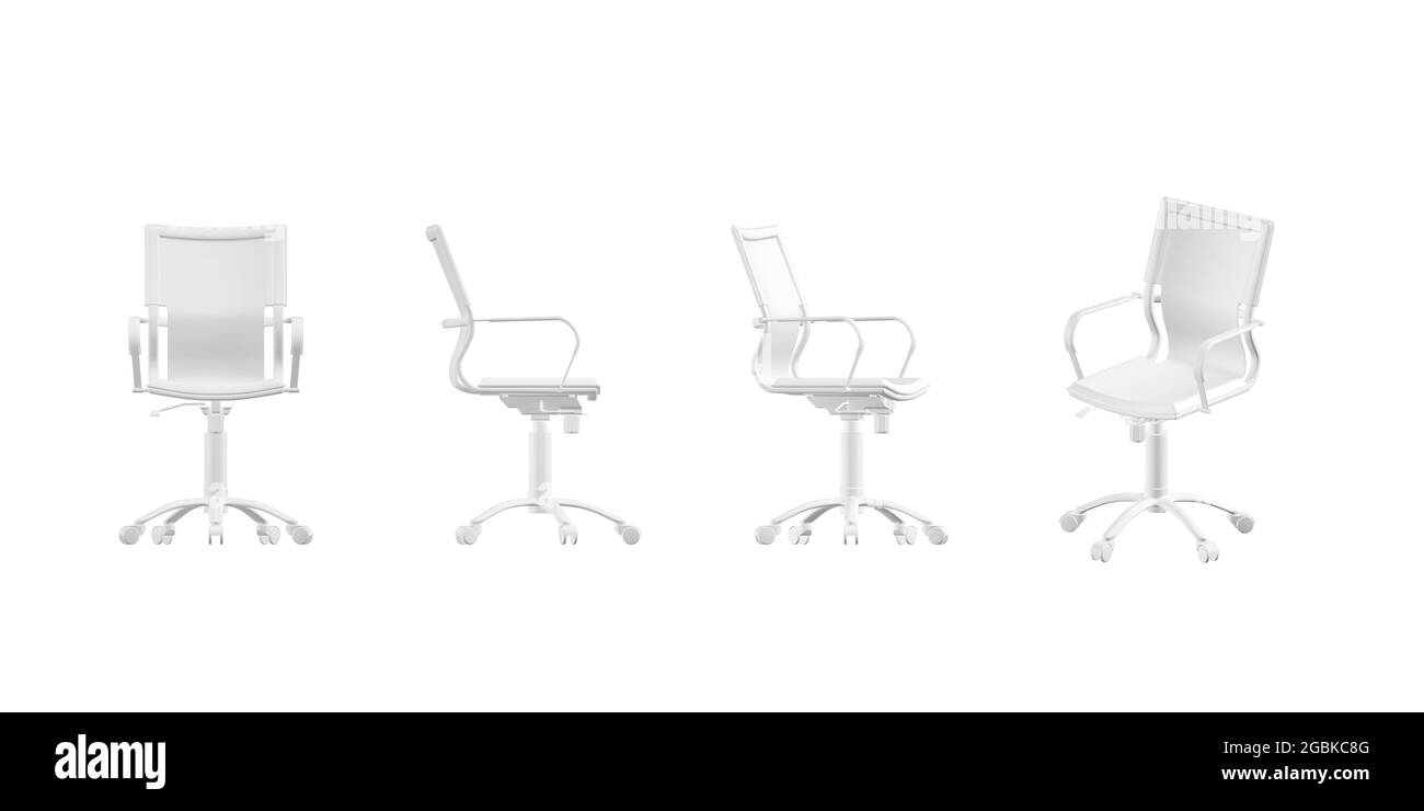 Office chair mockup isolated on white - 3d render Stock Photo - Alamy