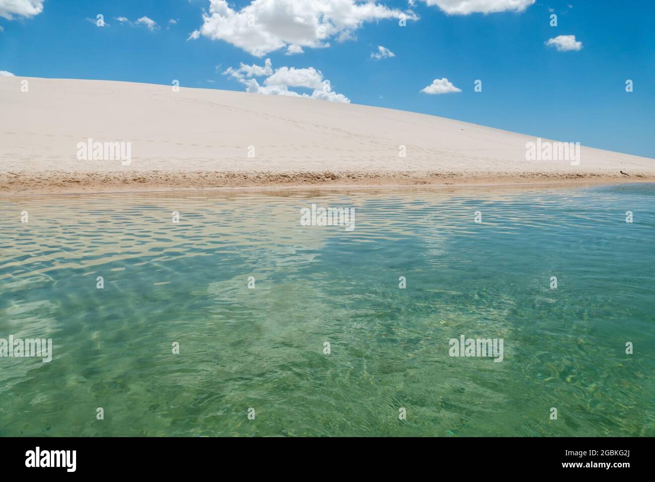 Sand Dunes and Lagoons in Lencois Maranhenses, Brazil Stock Photo