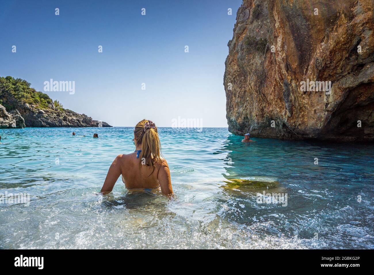 Beautiful greek woman in bikini High Resolution Stock Photography and