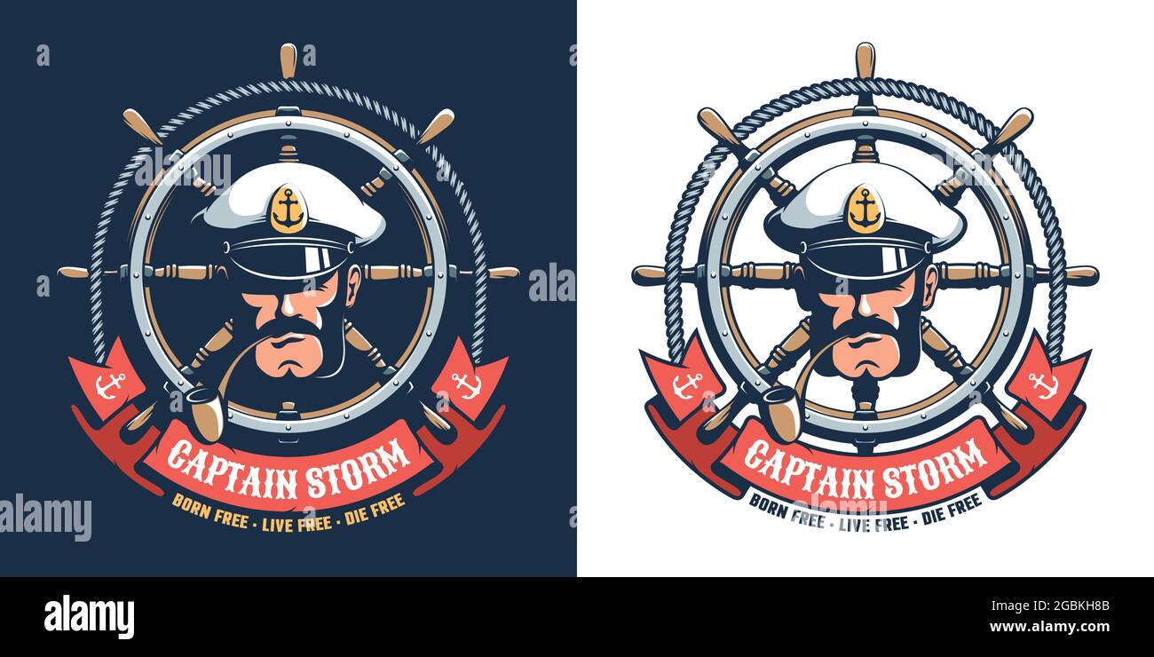 Vintage seafarer emblem Stock Vector