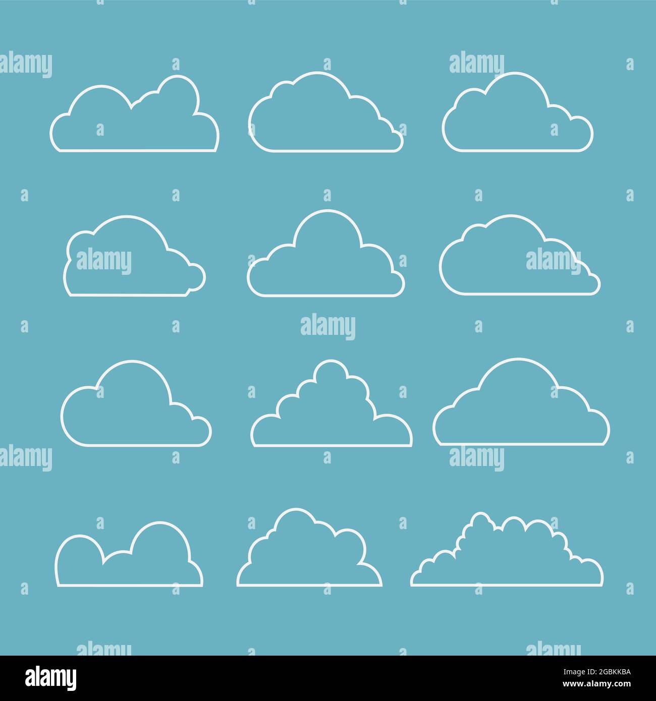 White clouds on blue background. Stock vector Stock Vector