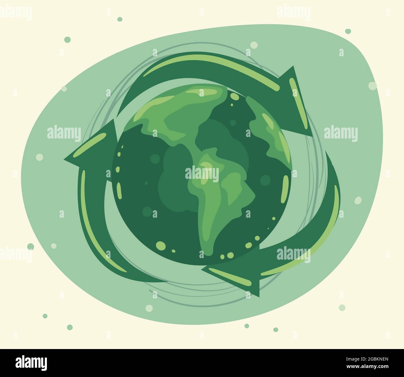 green planet and arrows ecology icon Stock Vector Image & Art - Alamy