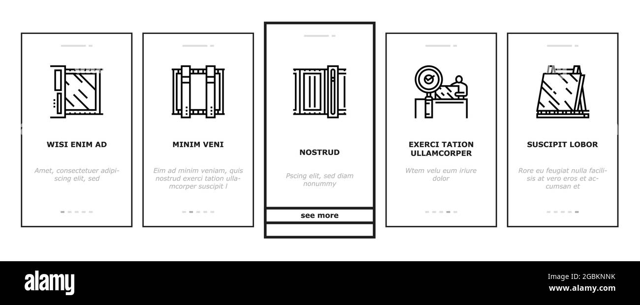 Glass Production Plant Onboarding Icons Set Vector Stock Vector Image ...