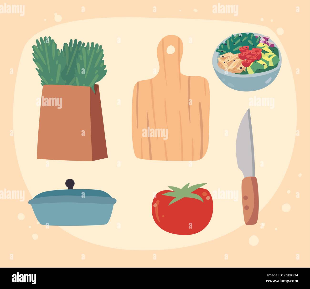 six home food set icons Stock Vector Image & Art - Alamy