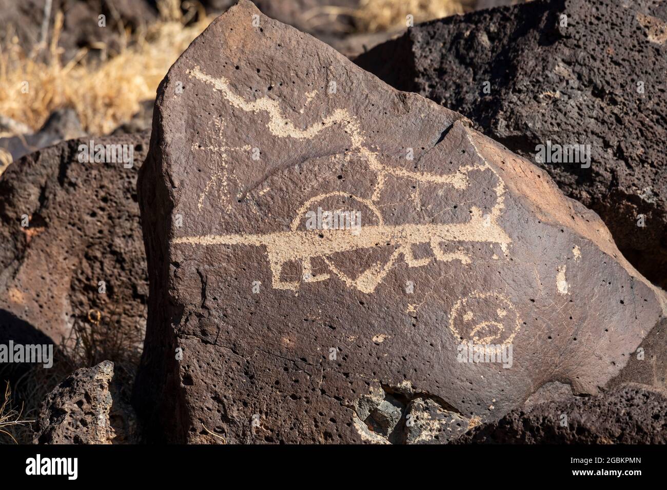 Albuquerque, New Mexico - The Rinconada Canyon unit of Petroglyph National Monument. Stock Photo