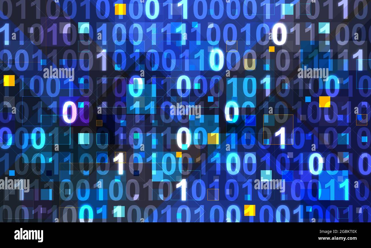 Conceptual abstract background glowing theme with digit numbers Stock ...