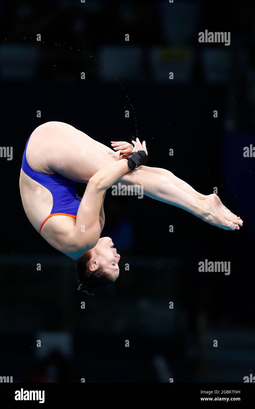 Tokyo, Japan. 4th Aug, 2021. CELINE van DUIJN (NED) competes in the Women's 10m Platform Preliminary during the Tokyo 2020 Olympic Games at Tokyo Aquatics Centre. (Credit Image: © Rodrigo Reyes Marin/ZUMA Press Wire) Stock Photo
