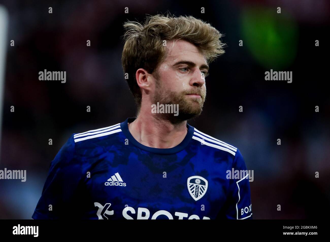 AMSTERDAM, NETHERLANDS - AUGUST 4: Patrick Bamford of Leeds United during the Pre-season Friendly match between Ajax and Leeds United at the Johan Cruijff ArenA on August 4, 2021 in Amsterdam, Netherlands (Photo by Broer van den Boom/Orange Pictures) Stock Photo