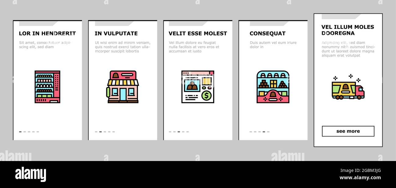 Candy Shop Product Onboarding Icons Set Vector Stock Vector Image & Art ...