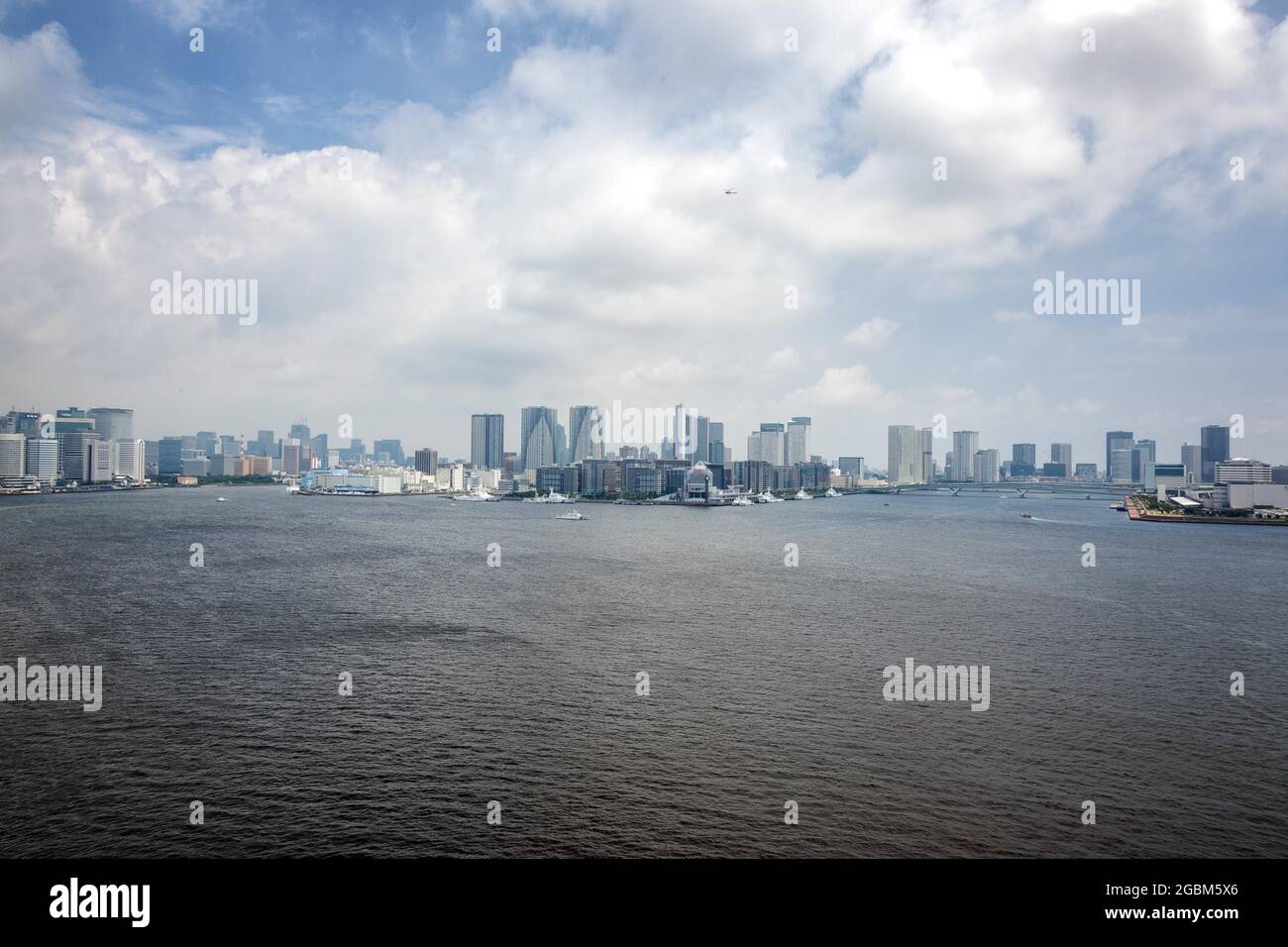 Tokyo2020 Olympic Village seen from Rainbow Bridge. Stock Photo