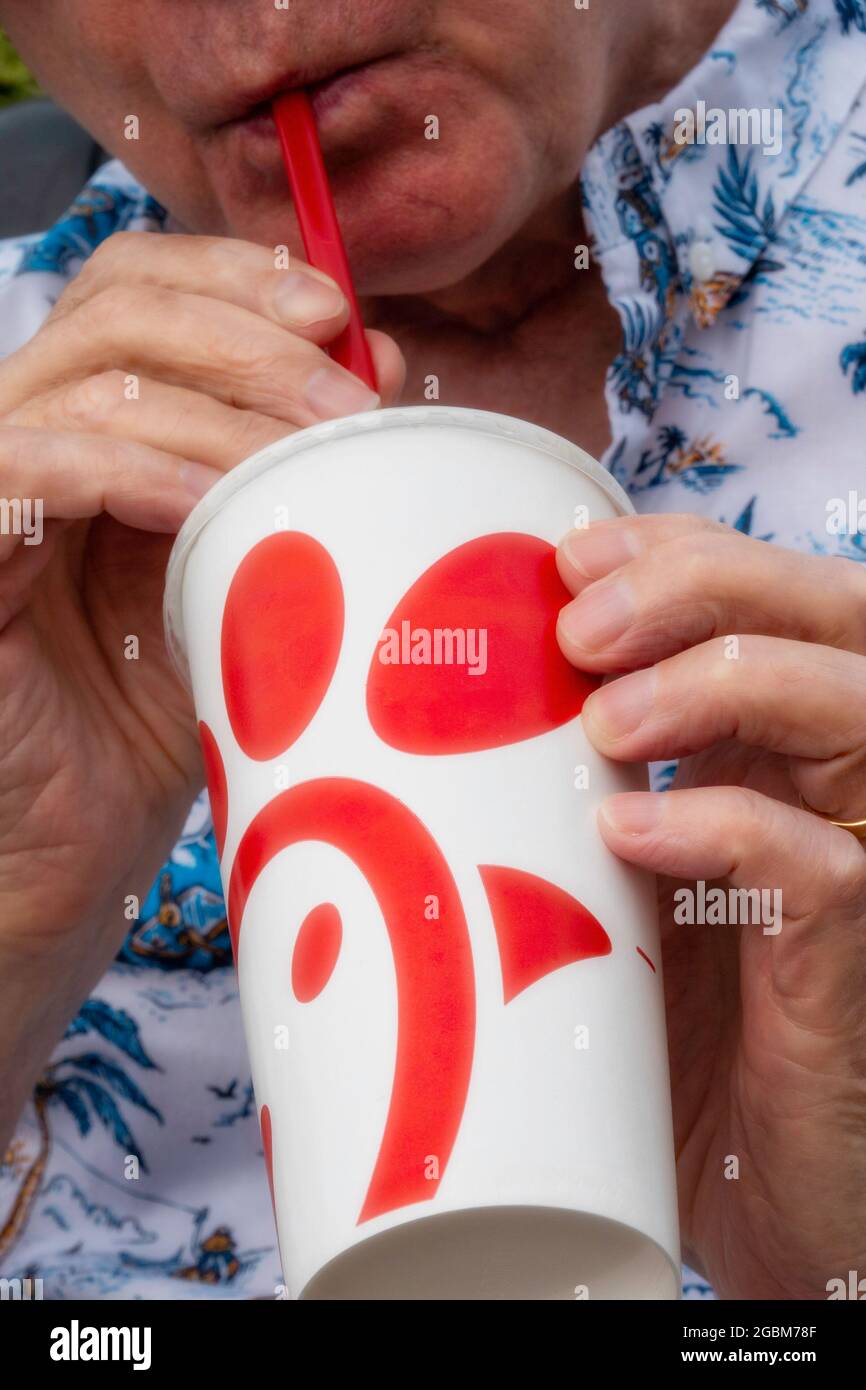 Chick-fil-A is a popular American fast food chicken restaurant in the United States Stock Photo