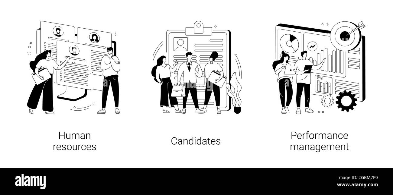 HR and headhunter service abstract concept vector illustrations Stock