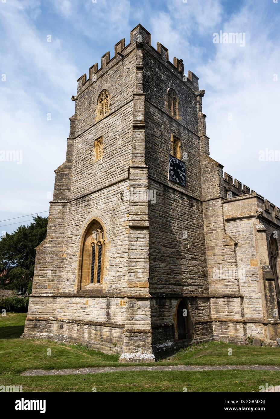 The traditional parish church of St Andrew in High Ham, Somerset Stock