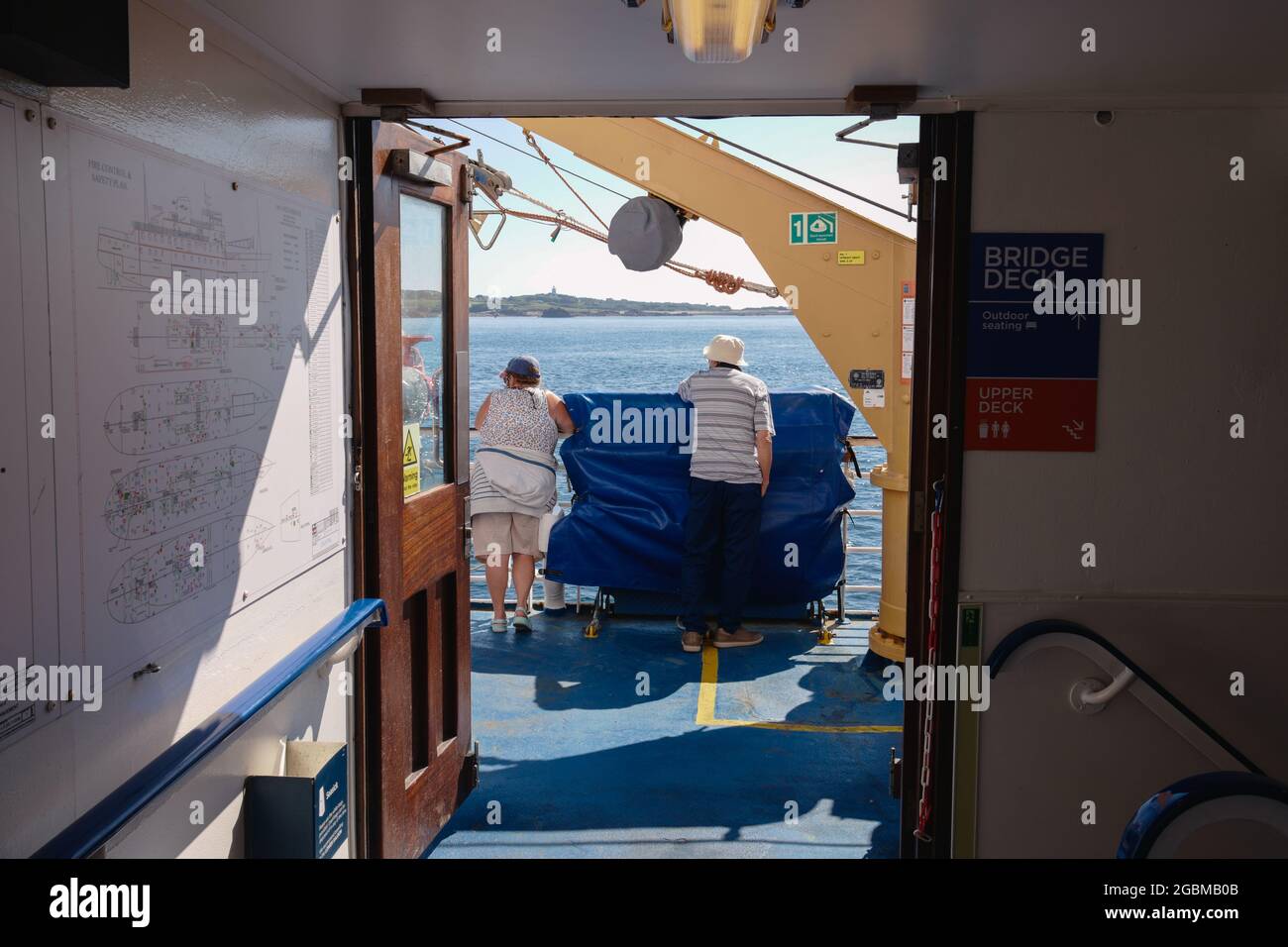Passengers on board the Scillonian III ferry between the Isles of