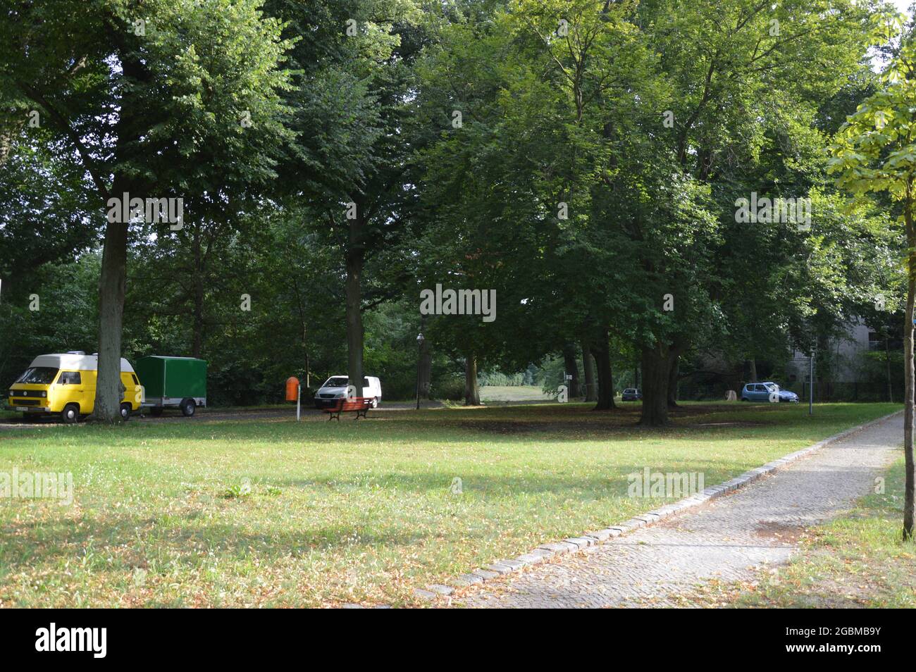 Julius-Posener-Platz in Nikolassee, Berlin, Germany - August 4, 2021. Stock Photo