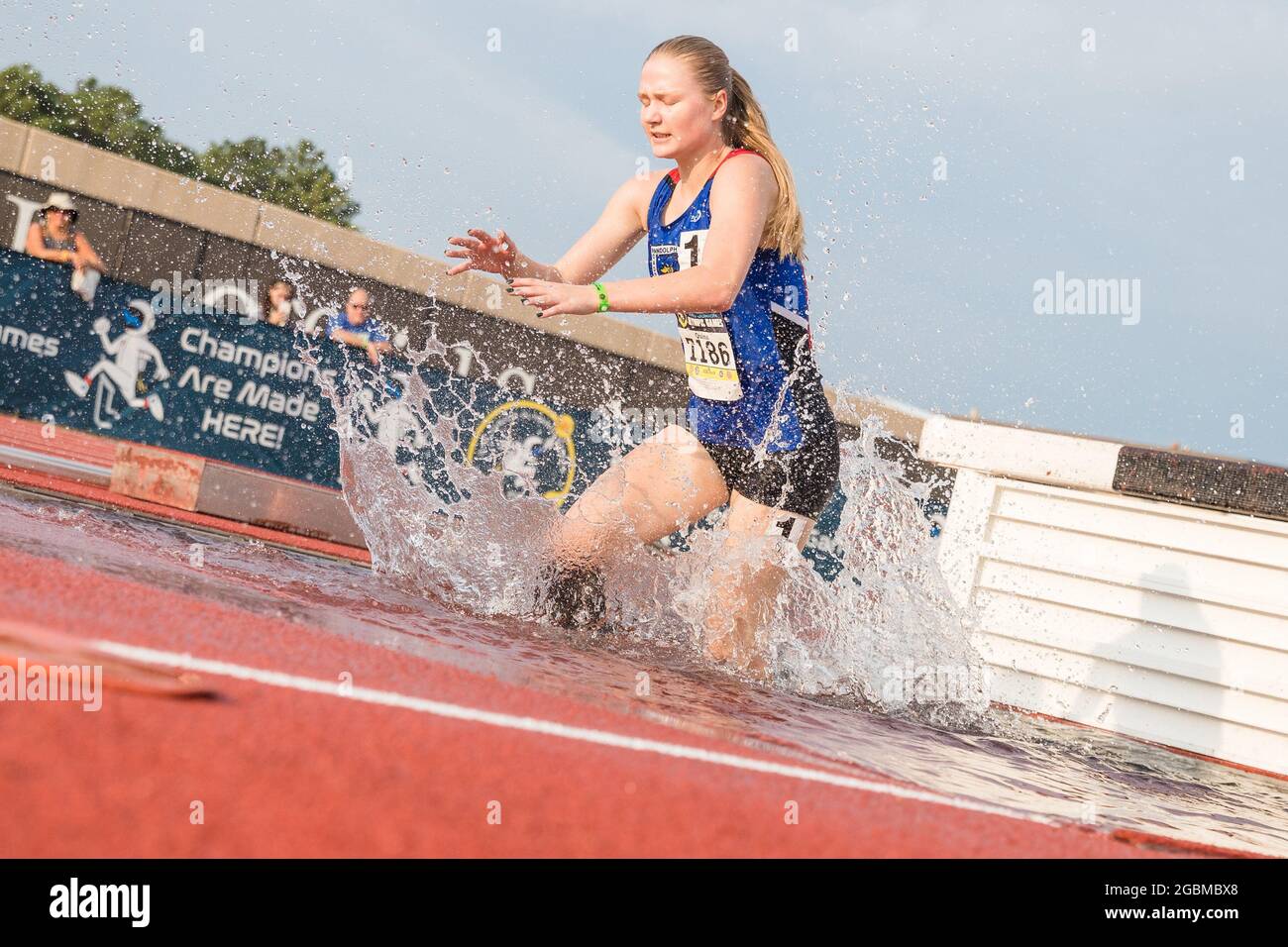 August 4, 2021: Shannon Quinn competes in the Girls 2000 Meter Steeplechase  15-16 years old